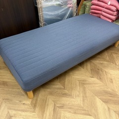 0471 シングルベッド ブルー  ※脚取外し可 多少シミ有の画像