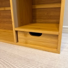 卓上ラック　竹製　引き出し付き　②の画像