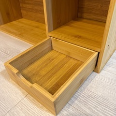 卓上ラック　竹製　引き出し付き　②の画像