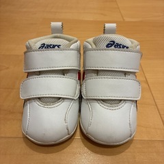 アシックス すくすく ホワイト&ネイビー　12.5 靴　ベビーシューズの画像