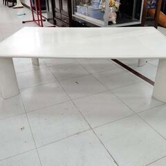 センターテーブル 幅119cm×奥行75cm×高さ34cm 白/ホワイト 座卓 リビングテーブル 家具 ローテーブル 食卓 テーブル 苫小牧西店の画像