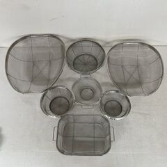 ステンレス製 ざる 7点セット まとめ売り 厨房 厨房機器 店舗 店舗用品 キッチン用品 調理器具 調理道具 ステンレスざる サイズ違い Y1994の画像