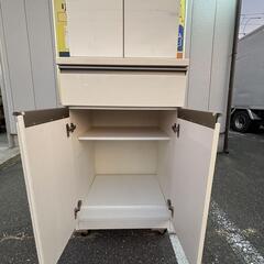 食器棚 収納棚 ホワイト 幅59cmの画像