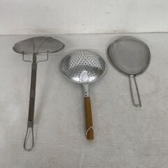 スープ濾し ストレーナー 穴杓子 3点セット まとめ売り 厨房 厨房機器 店舗 店舗用品 キッチン用品 調理器具 調理道具 ステンレスざる Y1995の画像