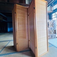 中古　竹製パーテーション良品の画像