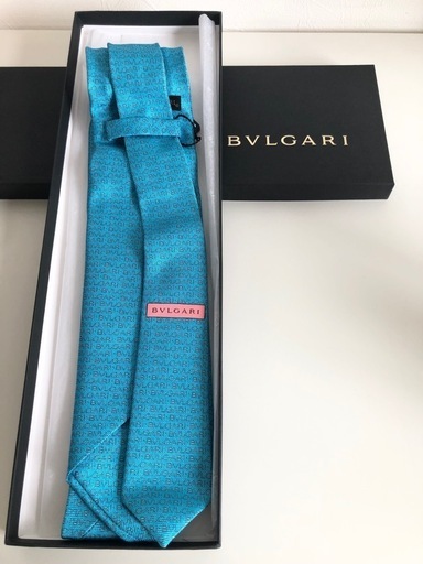 M【未使用品】BVLGARI ブルガリ ネクタイ エメラルドブルー