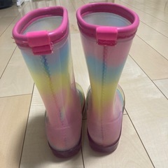レインシューズ　光る　レインボー　17cmの画像