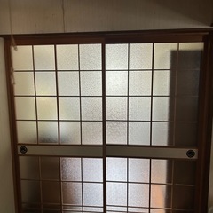 
幅88.7㎝　高さ180㎝　昭和のガラス引き戸　2枚の画像