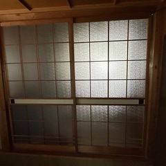 幅93.7㎝　高さ174㎝　　2枚 昭和のガラス引き戸
の画像