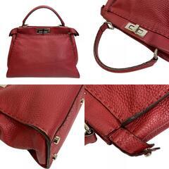 フェンディ FENDI ハンドバッグ ピーカブー セレリア 8BN226 レッドの画像