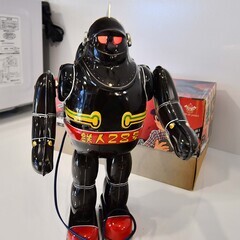 ●未使用デッドストック(^^♪●ビリケン　ブリキ　電動リモートコントロール　鉄人28号　黒　ビンテージ品●相模原●の画像