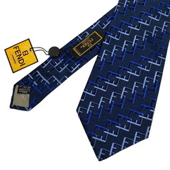 フェンディ FENDI ネクタイ ズッカ柄 ネイビーの画像