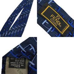 フェンディ FENDI ネクタイ ズッカ柄 ネイビーの画像