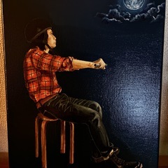 アクリル画　原画　「月」の画像
