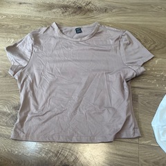 クロップドTシャツ2枚セット（ホワイト・ベージュ）の画像