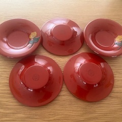 琉球漆器　茶托　ゆうな　4寸　5個の画像