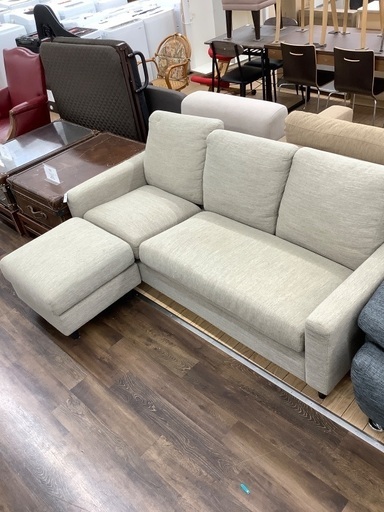 3人掛けソファー ファブリック オットマン付