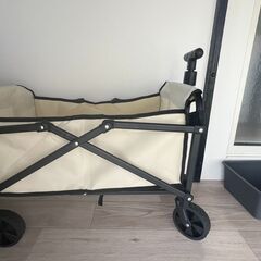折りたたみカート　キャリーワゴン　ベージュ　②の画像