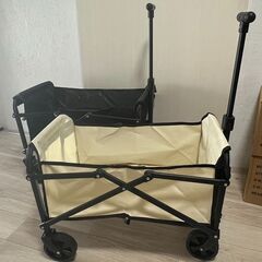 折りたたみカート　キャリーワゴン　ベージュ　②の画像