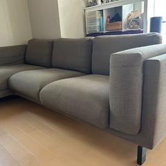 IKEA NOCKEBYソファ2人掛け+寝椅子(ブラウン)引き取りのみ大阪市
の画像