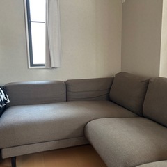 IKEA NOCKEBYソファ2人掛け+寝椅子(ブラウン)引き取りのみ大阪市
の画像