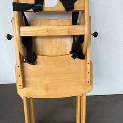 木製 ベビーチェア ハイチェア テーブル付チェア 折りたたみ式の画像