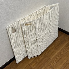 【片方未使用】ニトリ ふた付きペーパー収納ボックス 2つセットの画像