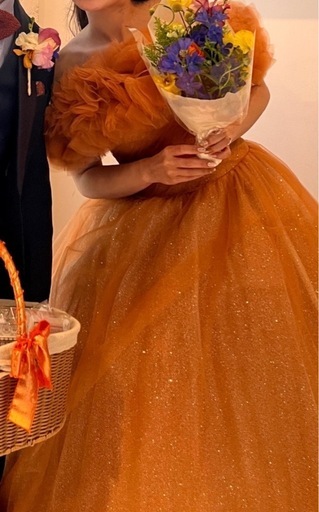 結婚式】YNSオレンジカラードレス7〜9号