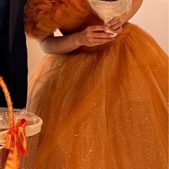 【結婚式】YNSオレンジカラードレス7〜9号の画像