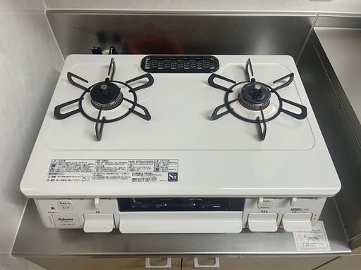 PA-S46H-R 2口ガスコンロ ホワイト パロマ ガステーブル PA-S46H-L/-R スタンダード 水なし片面焼