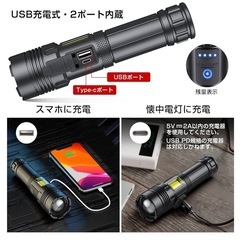 ★ほぼ新品★7/14購入、野外使用無し★自宅での試し点灯のみ★ズーム式★強力懐中電灯＆作業灯★の画像