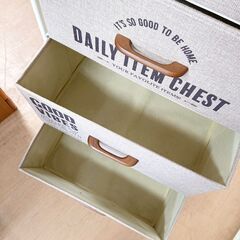 ファブリックチェスト 4段 布製 ウッドトップ キャスター付 衣類収納の画像