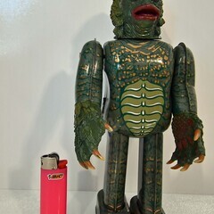 ●未使用デッドストック(^^●ユニバーサルモンスター　ブリキ　ゼンマイ歩行　大アマゾンの　半魚人●THE creature from the black lagoonの画像