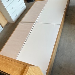 ニトリ中古シングルベッド 木製 ヘッドボード収納の画像