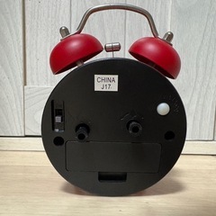 レトロ風 目覚まし時計 ダブルベル アナログ 赤の画像