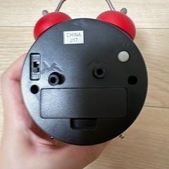 レトロ風 目覚まし時計 ダブルベル アナログ 赤の画像