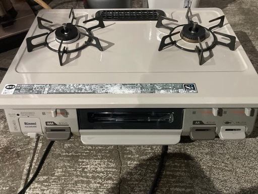 リンナイ 都市ガス用 ガステーブル 2017年製 KGM33NBEL 水無し片面グリル 左強火 ピュアライトグレー Rinnai 西岡店 リンナイ 都市ガス用 ガステーブル 2017年製 KGM33NBEL 水無し片面