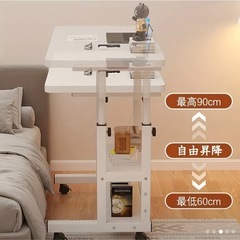 収納おしゃれデスク高さ調整可能の画像