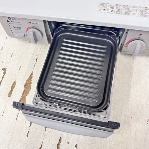  24819  2口LPガスコンロ　水無片面焼きグリル Rinnai 2022年製 左強火 ◆大阪市内・東大阪市他 6,000円以上ご