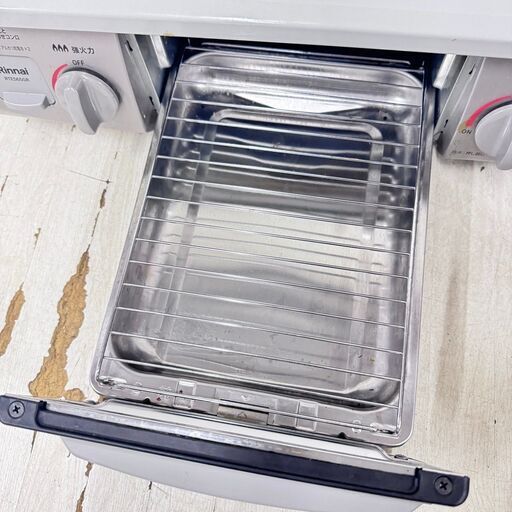  24819  2口LPガスコンロ　水無片面焼きグリル Rinnai 2022年製 左強火 ◆大阪市内・東大阪市他 6,000円以上ご