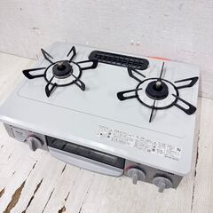  24819  2口LPガスコンロ　水無片面焼きグリル Rinnai 2022年製 左強火 ◆大阪市内・東大阪市他 6,000円以上ご購入で無料配達いたします！◆ ※高槻・枚方方面◆西宮・尼崎方面◆生駒方面　それぞれ条件付き無料配送あり！            の画像