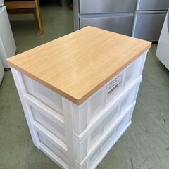 【✨お取引き中です✨】🧺✨お部屋が一気にスッキリ‼️木製天板ストッカー【幅55cm・3段タイプ】★6260★の画像