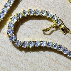 未使用 石付き テニスネックレス 4mm 50cmの画像
