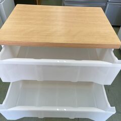 【✨お取引き中です✨】📦【木製天板ストッカー・4段タイプ】✨幅55cm‼️＼ナチュラル×ホワイトの爽やかデザイン🌿収納力バツグン📚／★2670★の画像