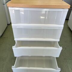 【✨お取引き中です✨】📦【木製天板ストッカー・4段タイプ】✨幅55cm‼️＼ナチュラル×ホワイトの爽やかデザイン🌿収納力バツグン📚／★2670★の画像