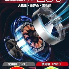 空調作業服 ファンバッテリーセット【2025最新＆40000mAh大容量&28V暴風】日本製ブラシレスモーターの画像