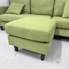  24810  オットマン付きカウチソファ、3人掛けソファ    ◆大阪市内・東大阪市他 6,000円以上ご購入で無料配達いたします！◆ ※高槻・枚方方面◆西宮・尼崎方面◆生駒方面　それぞれ条件付き無料配送あり！            の画像