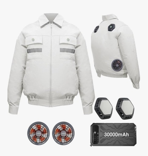 決まりました　XL空調冷却服 ファン付き ペルチェ素子搭載30000mAh大容量バッテリー