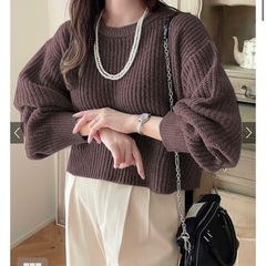 無料でどうぞ！GRLのモカ色ニットです☺️の画像