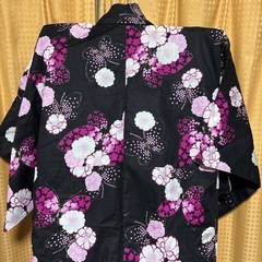 レディース　浴衣　黒蝶柄の画像